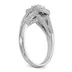 14k White Gold 1/2 carat Lab Grown Diamond VS/SI+ G+ Complete Cluster Engagement Ring