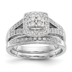 14k White Gold 1/2 carat Lab Grown Diamond VS/SI+ G+ Complete Cluster Engagement Ring