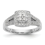 14k White Gold 1/2 carat Lab Grown Diamond VS/SI+ G+ Complete Cluster Engagement Ring
