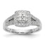 14k White Gold 1/2 carat Lab Grown Diamond VS/SI+ G+ Complete Cluster Engagement Ring