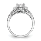 14k White Gold 3/4 carat Lab Grown Diamond VS/SI+ G+ Complete Cluster Engagement Ring