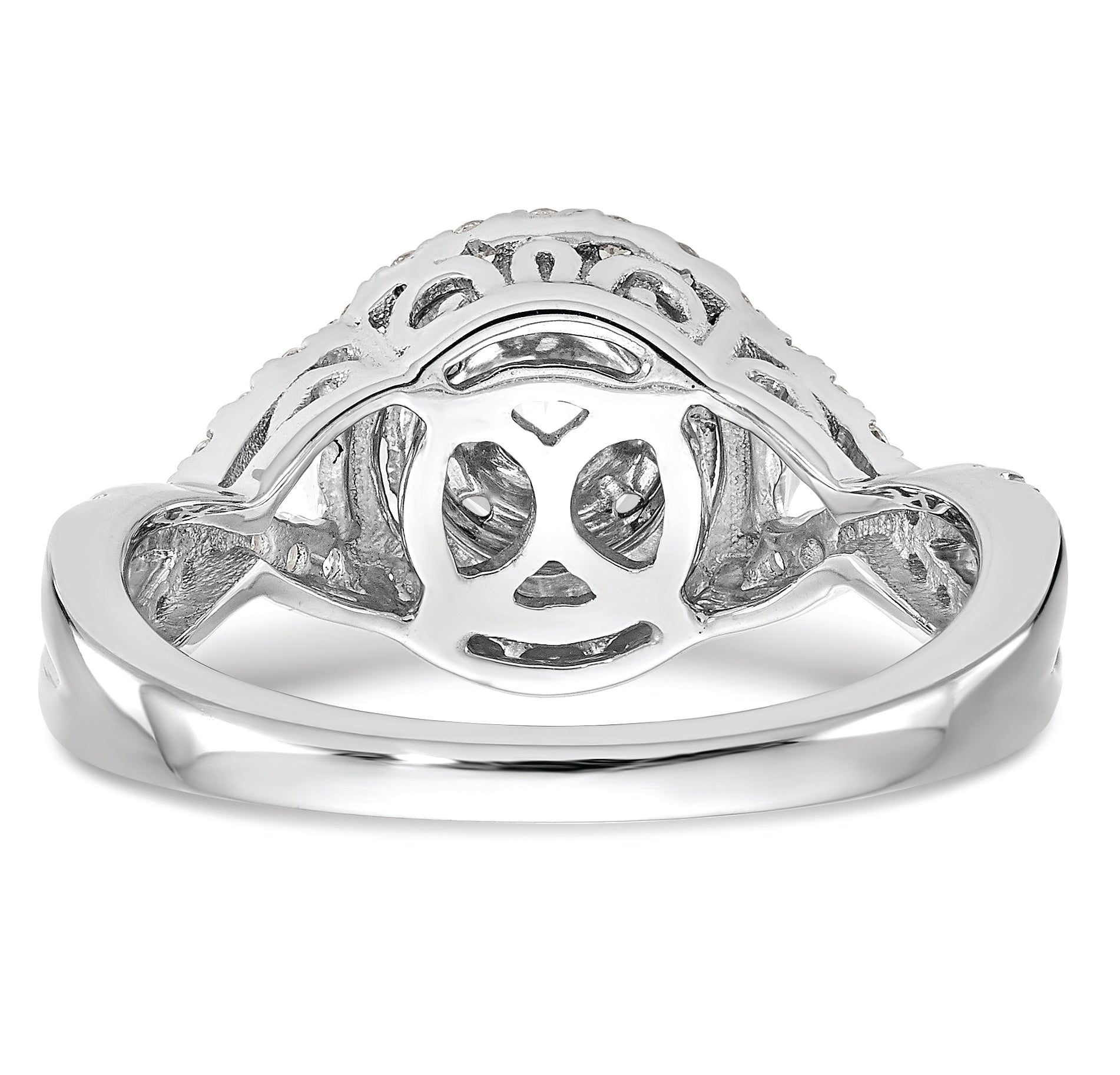 14k White Gold 3/4 carat Lab Grown Diamond VS/SI+ G+ Complete Cluster Engagement Ring