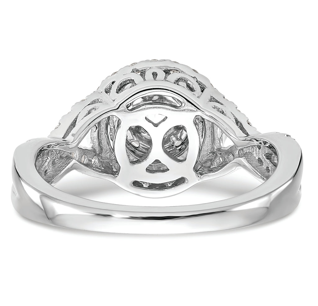 14k White Gold 3/4 carat Lab Grown Diamond VS/SI+ G+ Complete Cluster Engagement Ring