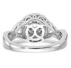 14k White Gold 3/4 carat Lab Grown Diamond VS/SI+ G+ Complete Cluster Engagement Ring