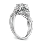 14k White Gold 3/4 carat Lab Grown Diamond VS/SI+ G+ Complete Cluster Engagement Ring