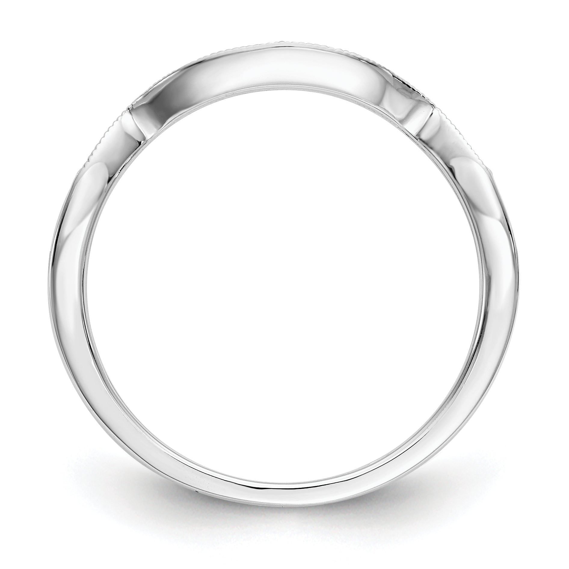 14k White Gold 1/10 carat Lab Grown Diamond VS/SI+ G+ Complete Wedding Band