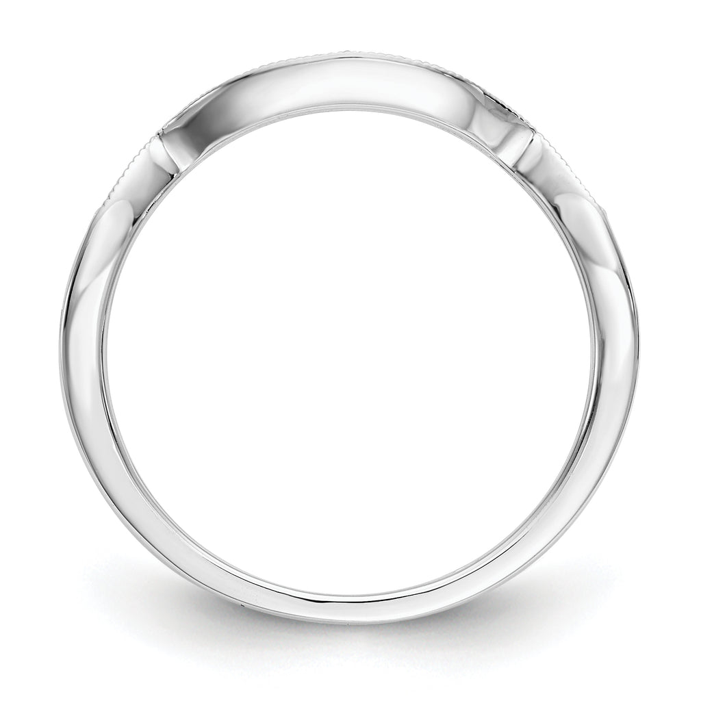 14k White Gold 1/10 carat Lab Grown Diamond VS/SI+ G+ Complete Wedding Band