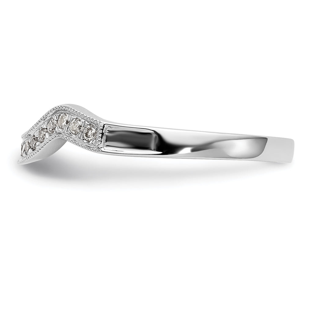 14k White Gold 1/10 carat Lab Grown Diamond VS/SI+ G+ Complete Wedding Band
