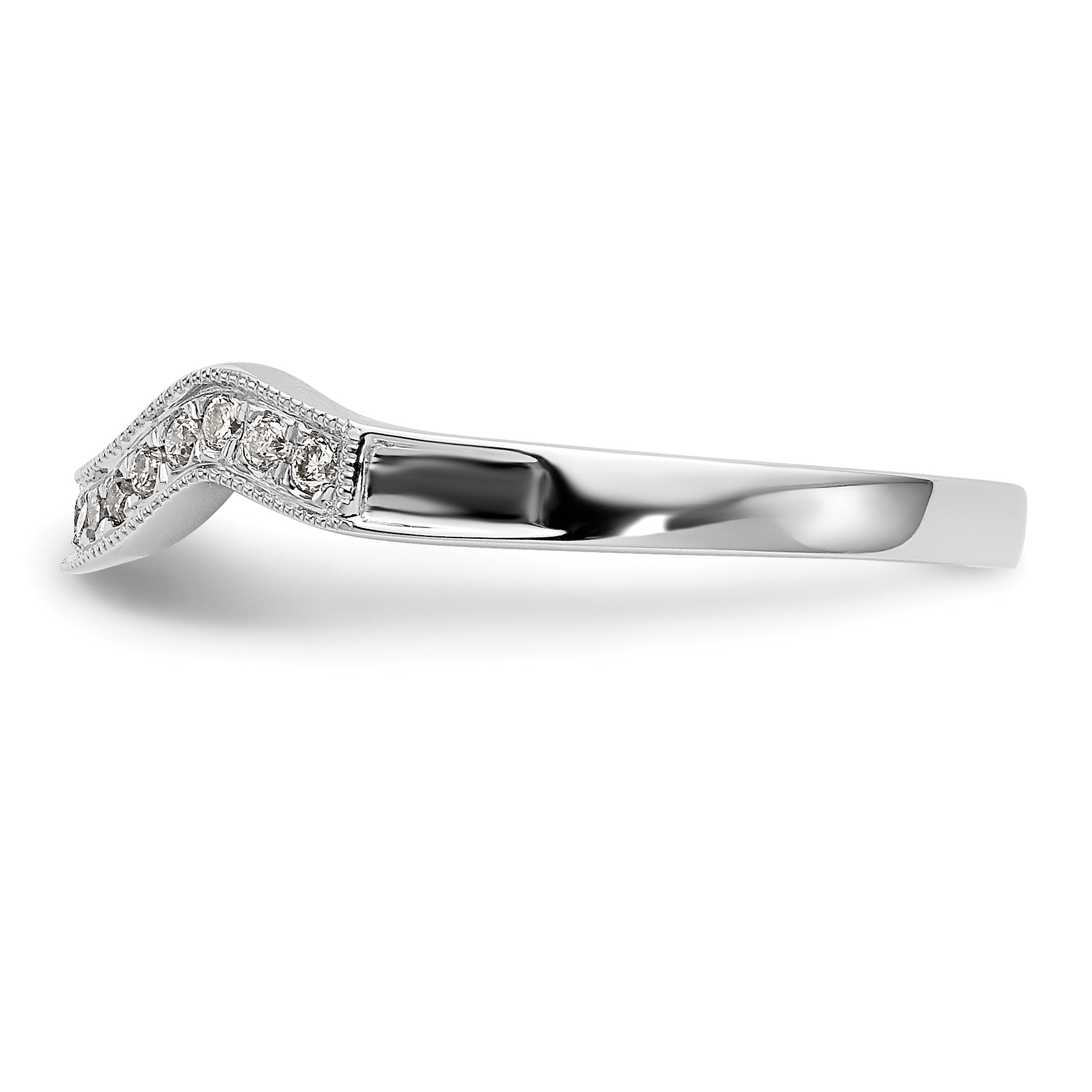 14k White Gold 1/10 carat Lab Grown Diamond VS/SI+ G+ Complete Wedding Band