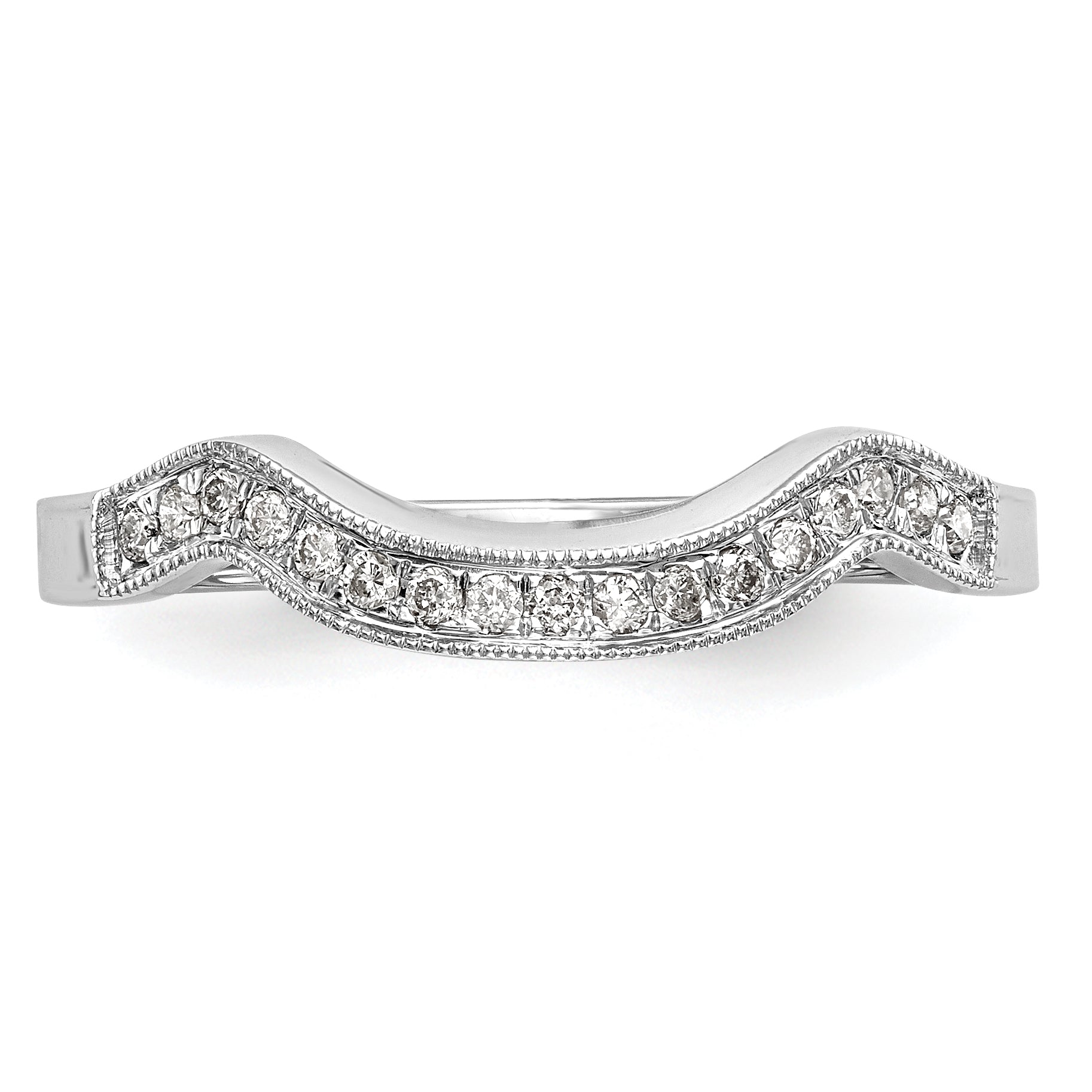 14k White Gold 1/10 carat Lab Grown Diamond VS/SI+ G+ Complete Wedding Band