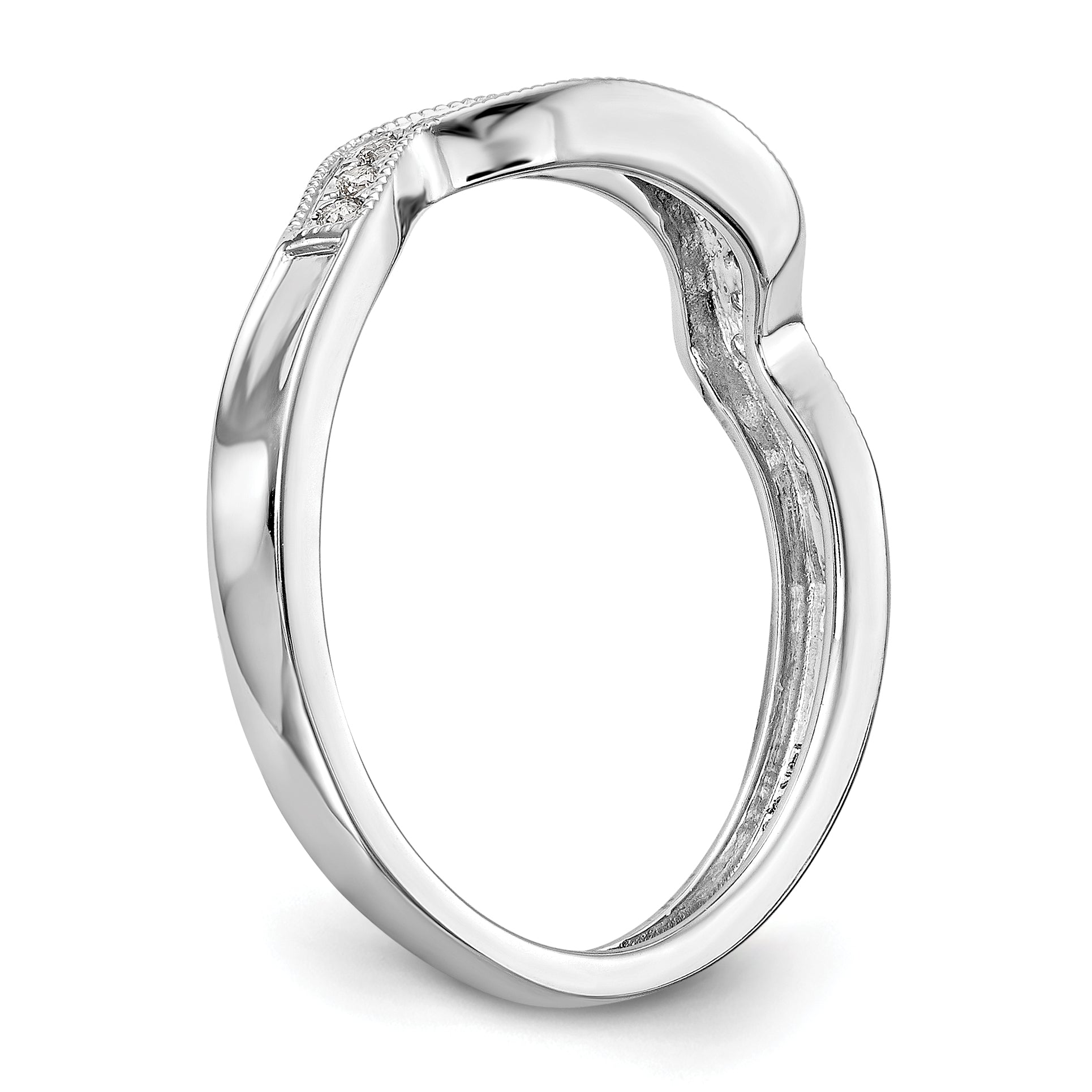 14k White Gold 1/10 carat Lab Grown Diamond VS/SI+ G+ Complete Wedding Band