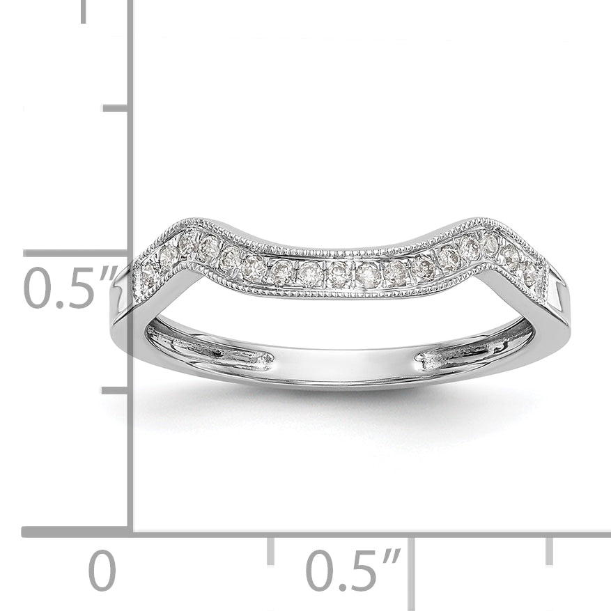 14k White Gold 1/10 carat Lab Grown Diamond VS/SI+ G+ Complete Wedding Band