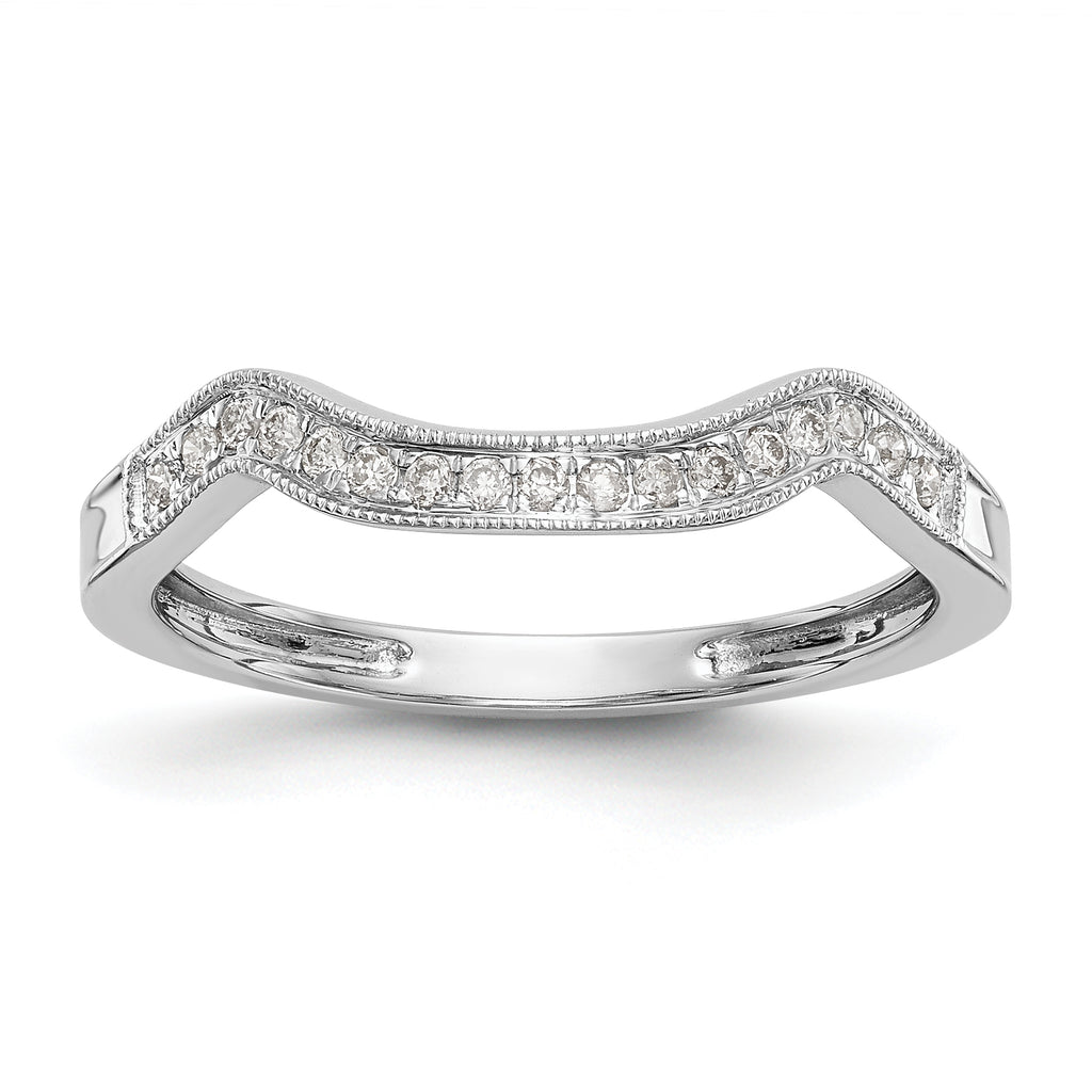14k White Gold 1/10 carat Lab Grown Diamond VS/SI+ G+ Complete Wedding Band