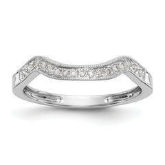 14k White Gold 1/10 carat Lab Grown Diamond VS/SI+ G+ Complete Wedding Band