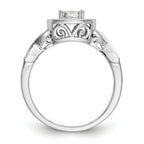14k White Gold 3/8 carat Lab Grown Diamond VS/SI+ G+ Complete Cluster Engagement Ring