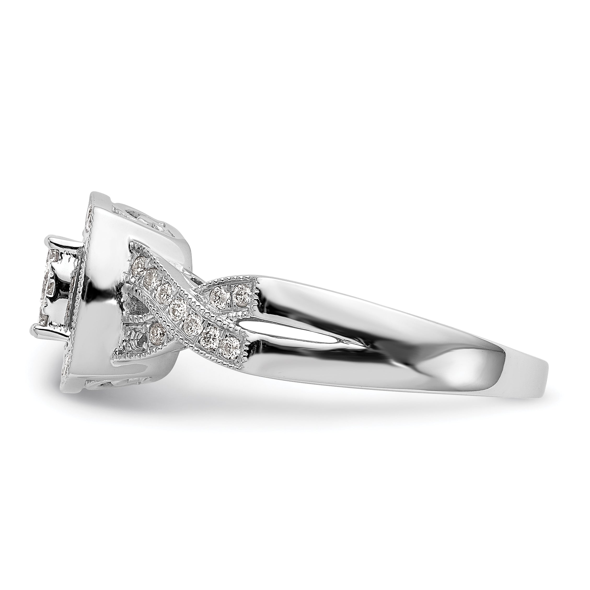 14k White Gold 3/8 carat Lab Grown Diamond VS/SI+ G+ Complete Cluster Engagement Ring