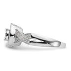 14k White Gold 3/8 carat Lab Grown Diamond VS/SI+ G+ Complete Cluster Engagement Ring