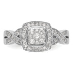 14k White Gold 3/8 carat Lab Grown Diamond VS/SI+ G+ Complete Cluster Engagement Ring