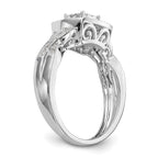 14k White Gold 3/8 carat Lab Grown Diamond VS/SI+ G+ Complete Cluster Engagement Ring