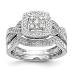 14k White Gold 3/8 carat Lab Grown Diamond VS/SI+ G+ Complete Cluster Engagement Ring