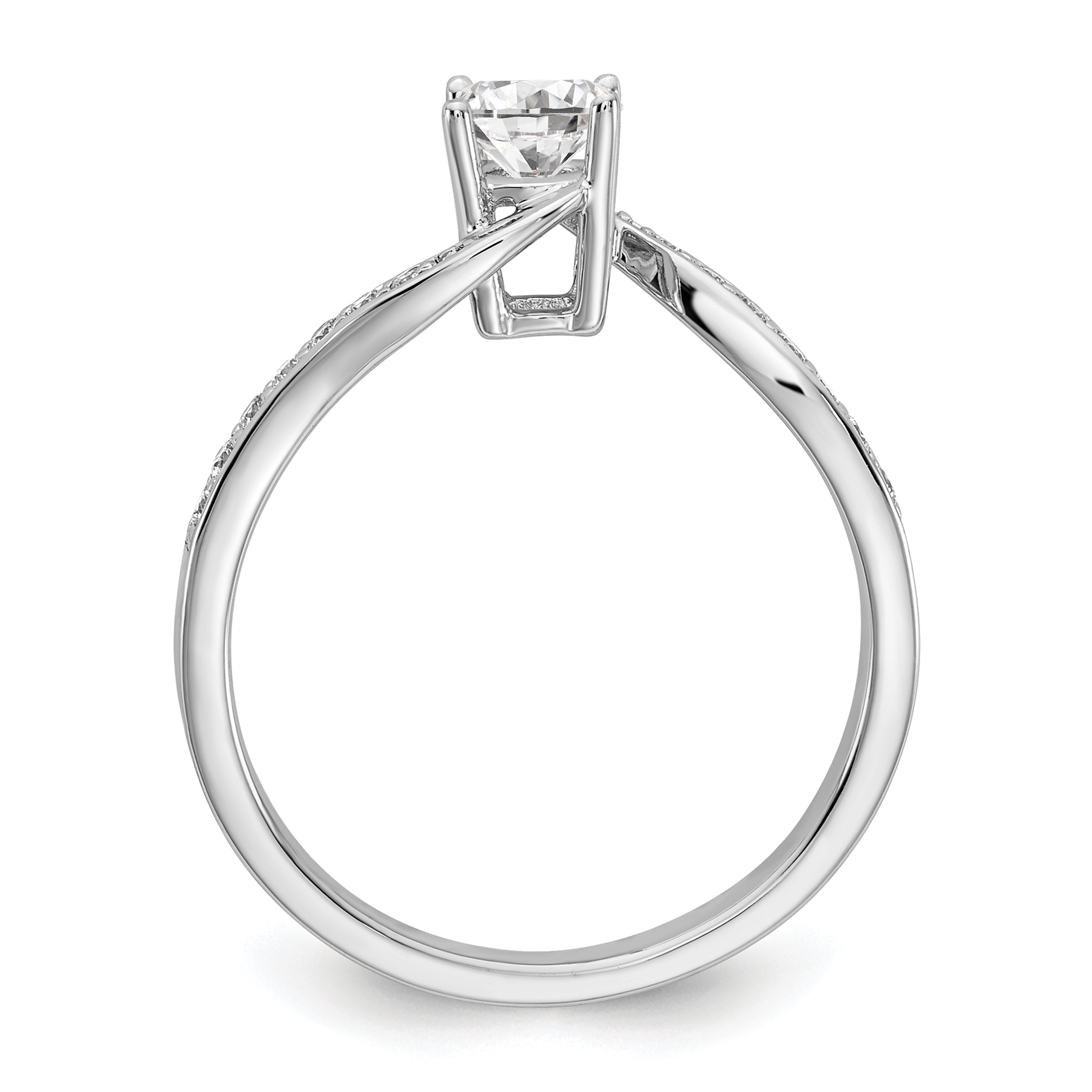 14k White Gold 5/8 carat Lab Grown Diamond VS/SI Complete By-Pass Engagement Ring