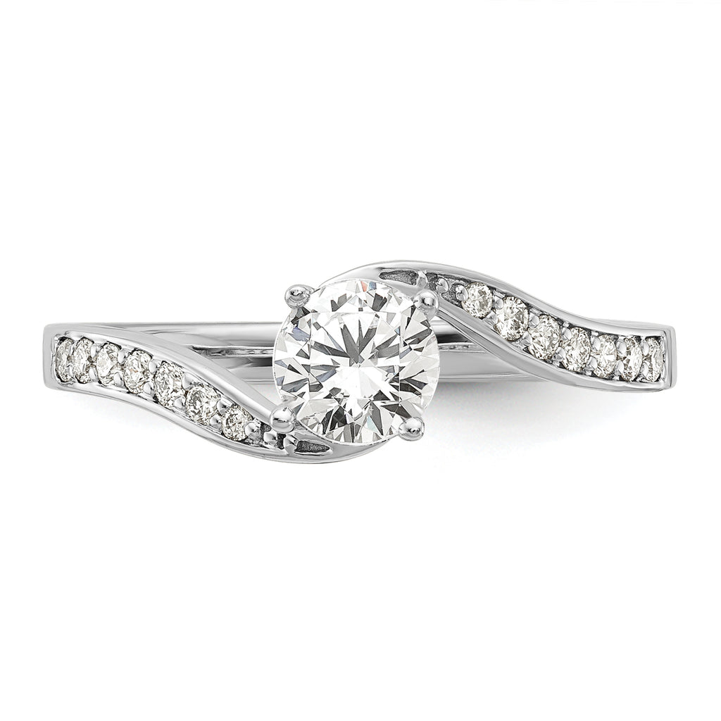14k White Gold 5/8 carat Lab Grown Diamond VS/SI Complete By-Pass Engagement Ring