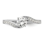 14k White Gold 5/8 carat Lab Grown Diamond VS/SI Complete By-Pass Engagement Ring