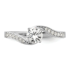 14k White Gold 5/8 carat Lab Grown Diamond VS/SI Complete By-Pass Engagement Ring