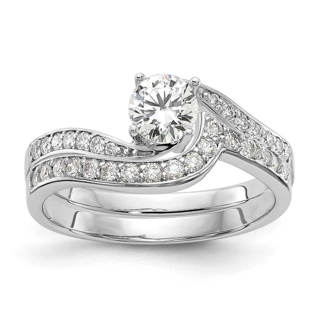 14k White Gold 5/8 carat Lab Grown Diamond VS/SI Complete By-Pass Engagement Ring