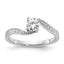 14k White Gold 5/8 carat Lab Grown Diamond VS/SI Complete By-Pass Engagement Ring
