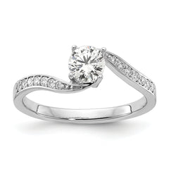 14k White Gold 5/8 carat Lab Grown Diamond VS/SI Complete By-Pass Engagement Ring