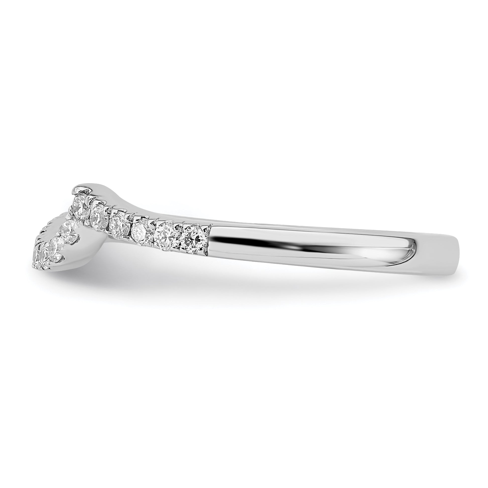 14k White Gold 1/5 carat Lab Grown Diamond VS/SI+ G+ Complete Contoured Wedding Band