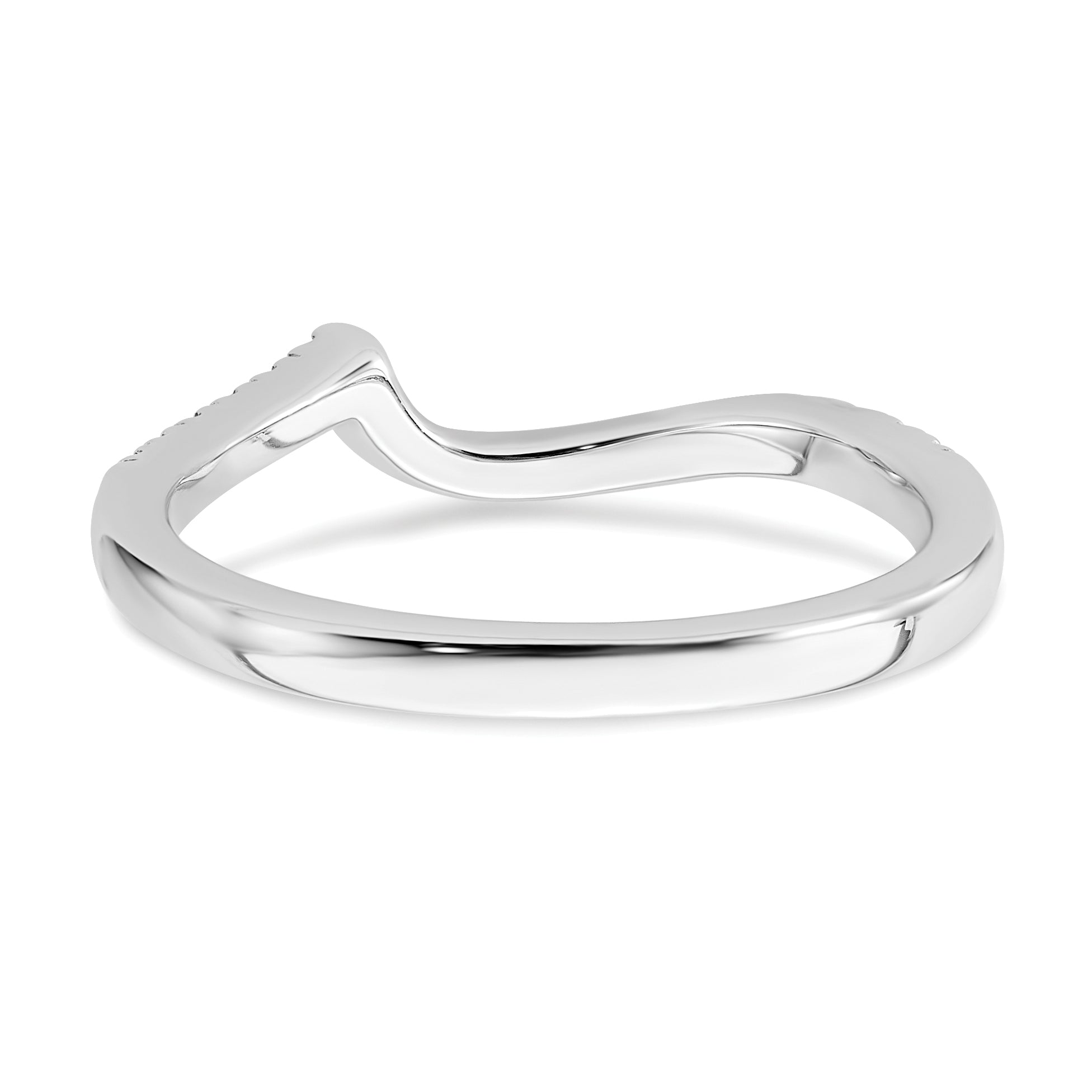 14k White Gold 1/5 carat Lab Grown Diamond VS/SI+ G+ Complete Contoured Wedding Band