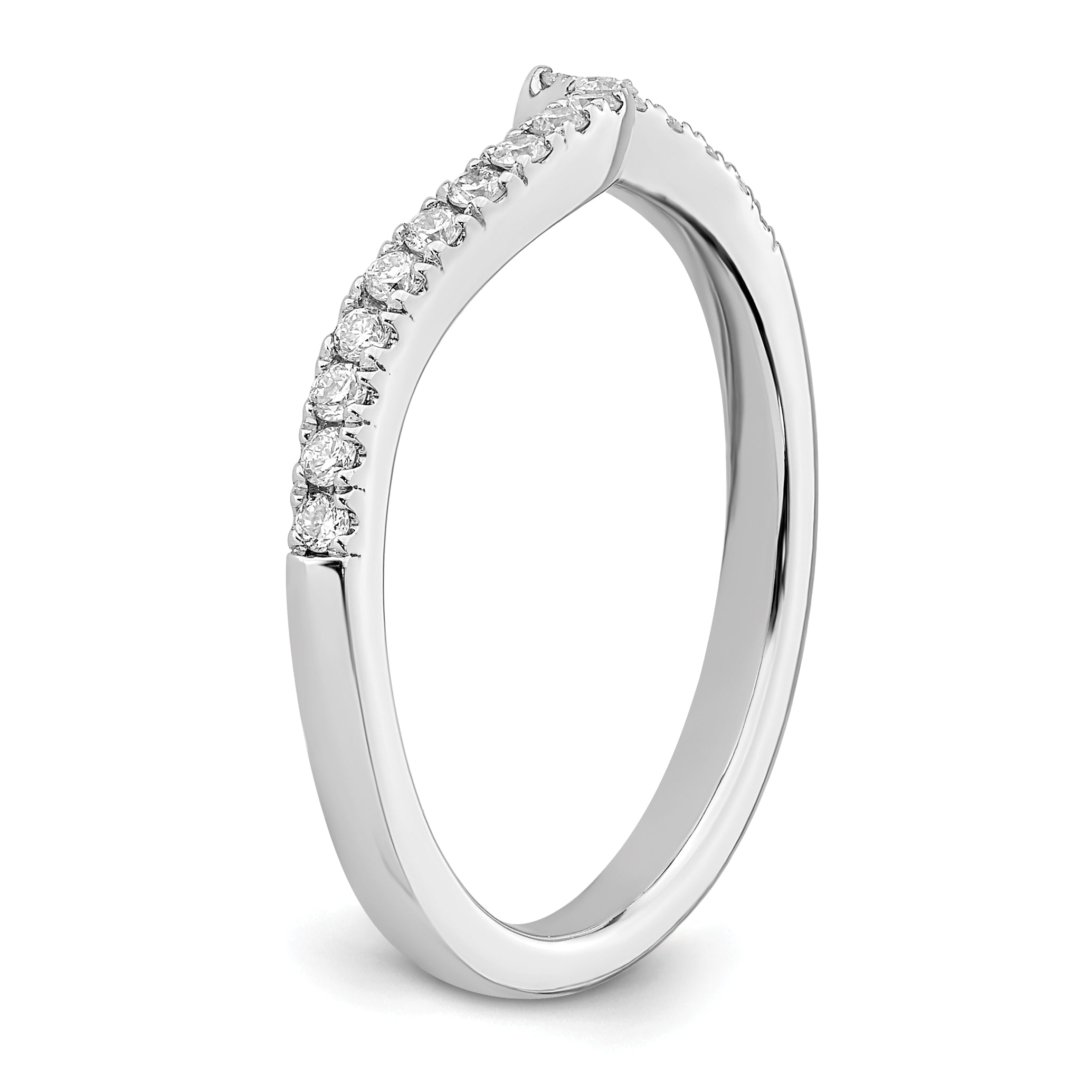 14k White Gold 1/5 carat Lab Grown Diamond VS/SI+ G+ Complete Contoured Wedding Band