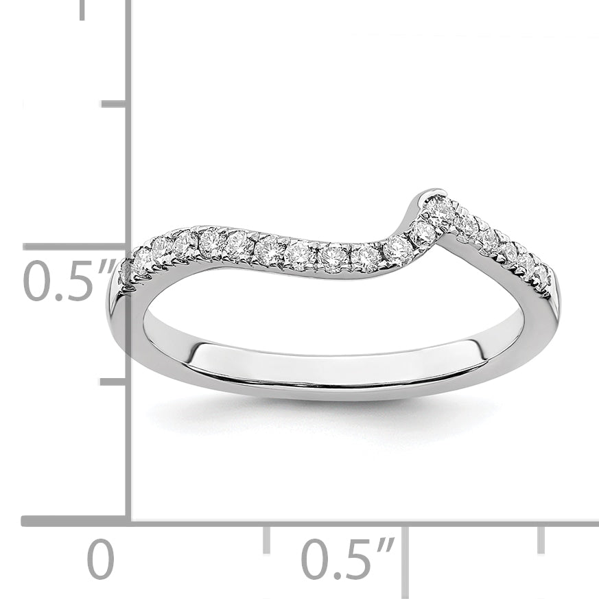 14k White Gold 1/5 carat Lab Grown Diamond VS/SI+ G+ Complete Contoured Wedding Band