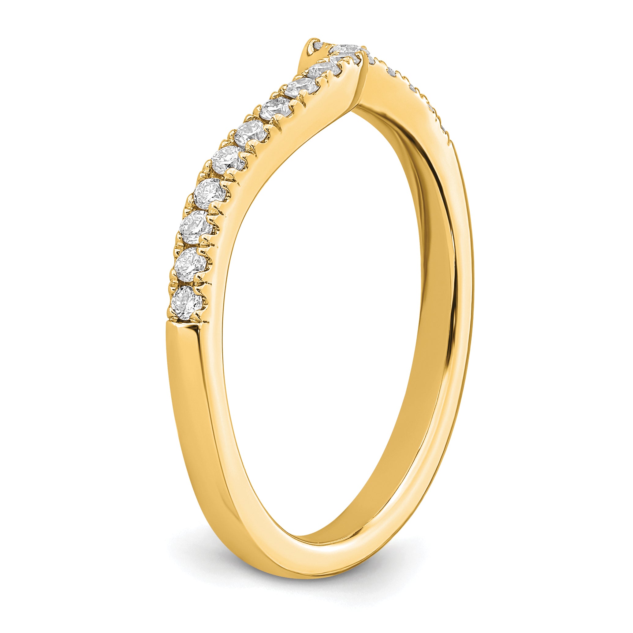 14k 1/5 carat Lab Grown Diamond VS/SI+ G+ Complete Contoured Wedding Band