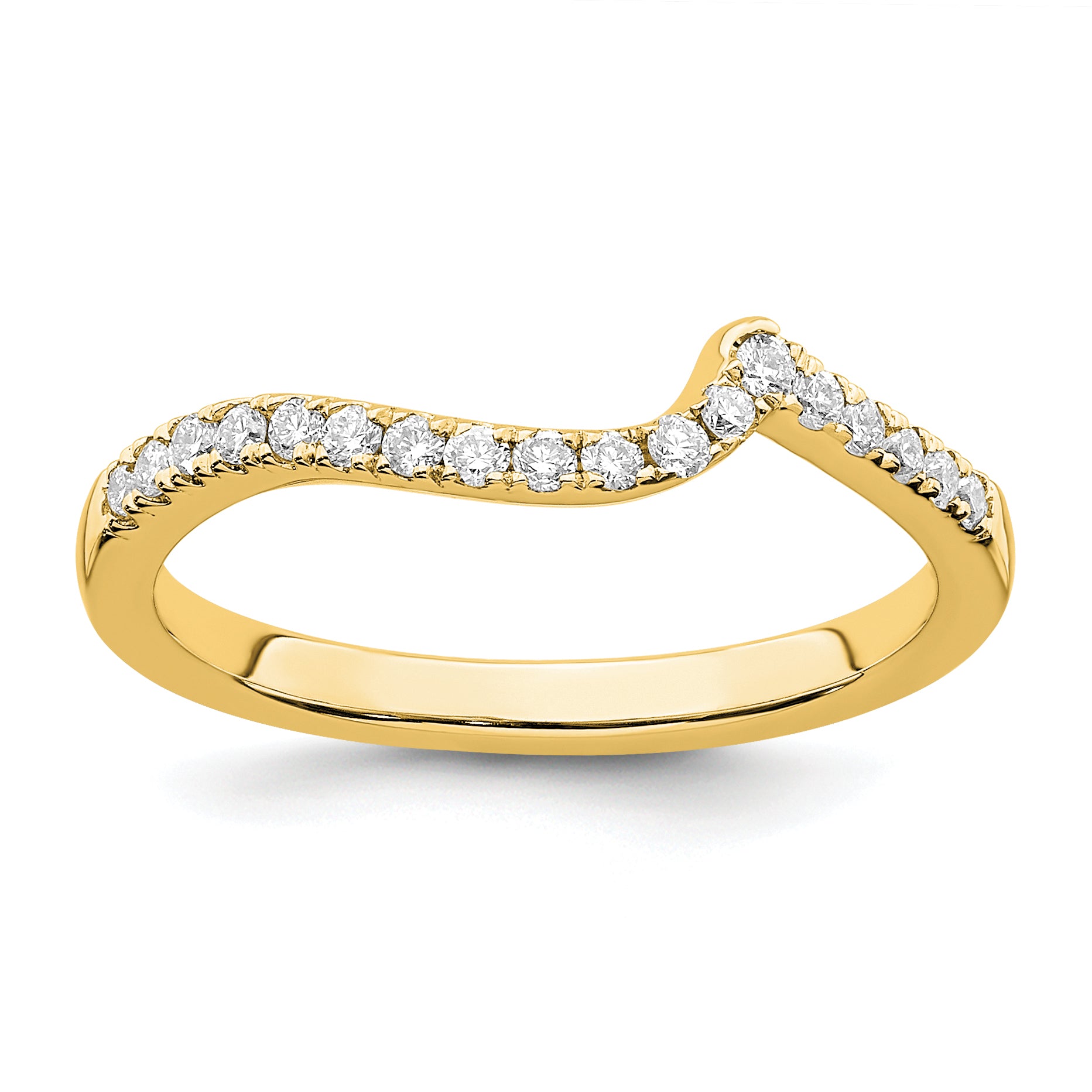 14k 1/5 carat Lab Grown Diamond VS/SI+ G+ Complete Contoured Wedding Band Main image