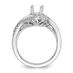 14k White Gold 1/3 carat Lab Grown Diamond VS/SI+ G+ 3/4 carat Round Center Semi Mount Engagement Ring