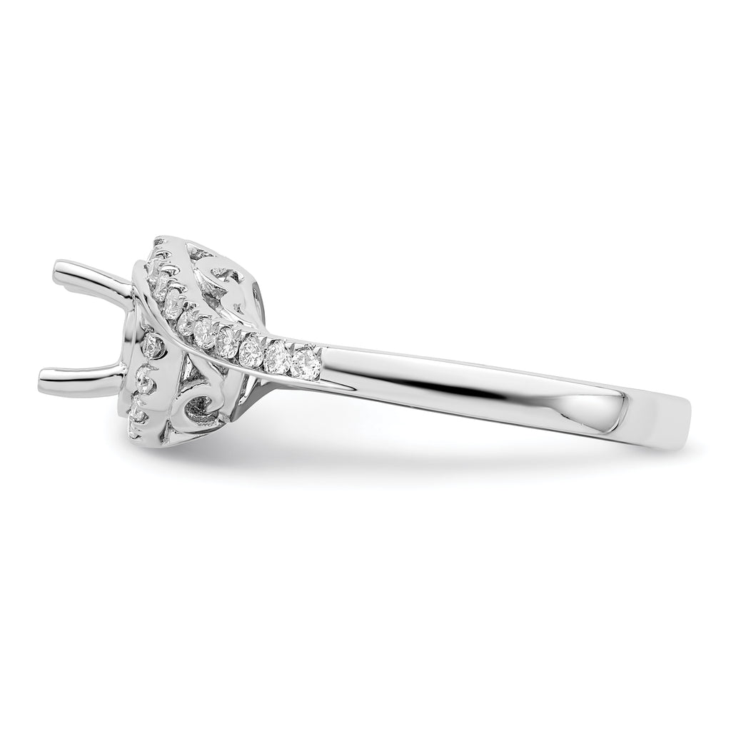 14k White Gold 1/3 carat Lab Grown Diamond VS/SI+ G+ 3/4 carat Round Center Semi Mount Engagement Ring