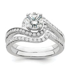 14k White Gold 1/3 carat Lab Grown Diamond VS/SI+ G+ 3/4 carat Round Center Semi Mount Engagement Ring