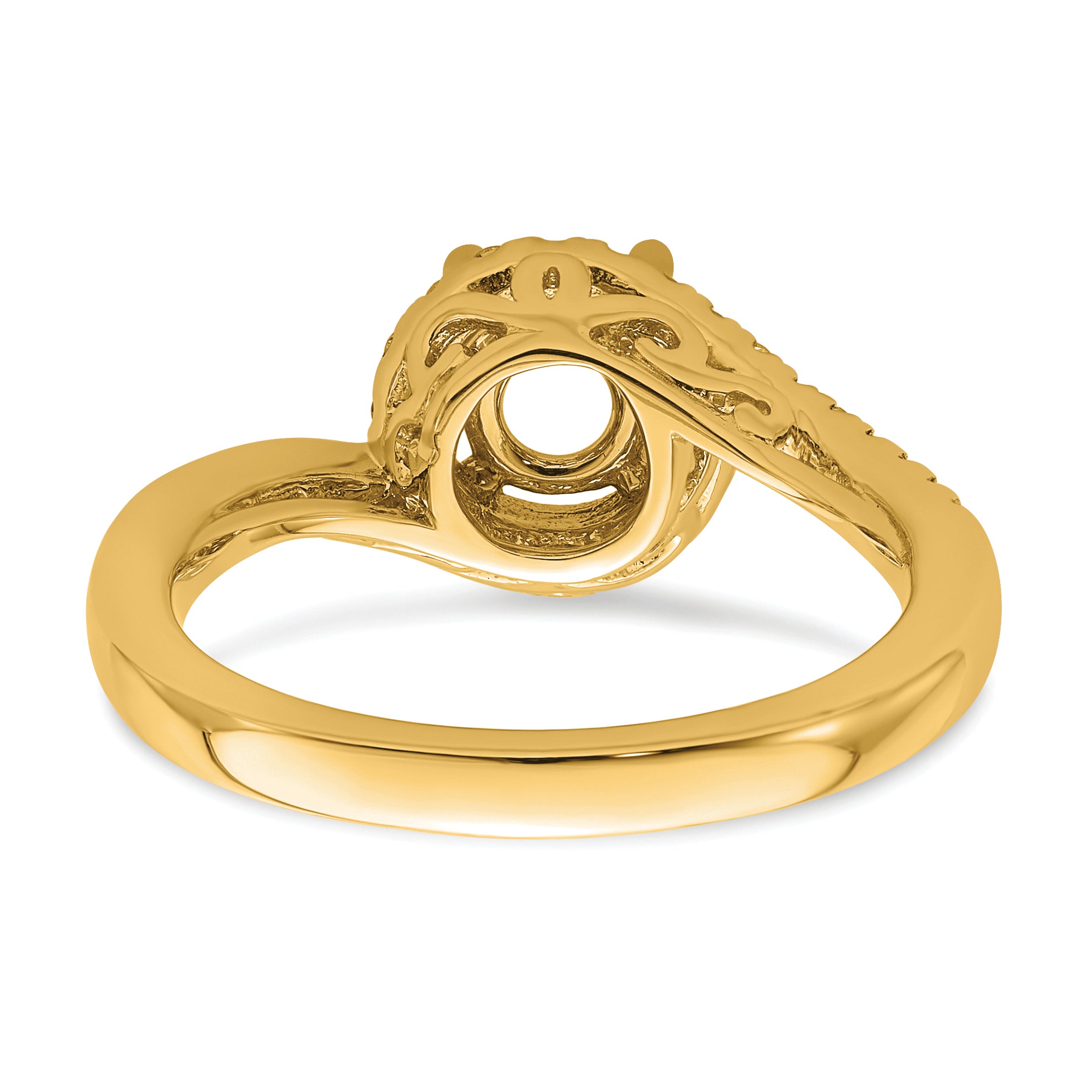 14k 1/3 carat Lab Grown Diamond VS/SI+ G+ 3/4 carat Round Center Semi Mount Engagement Ring