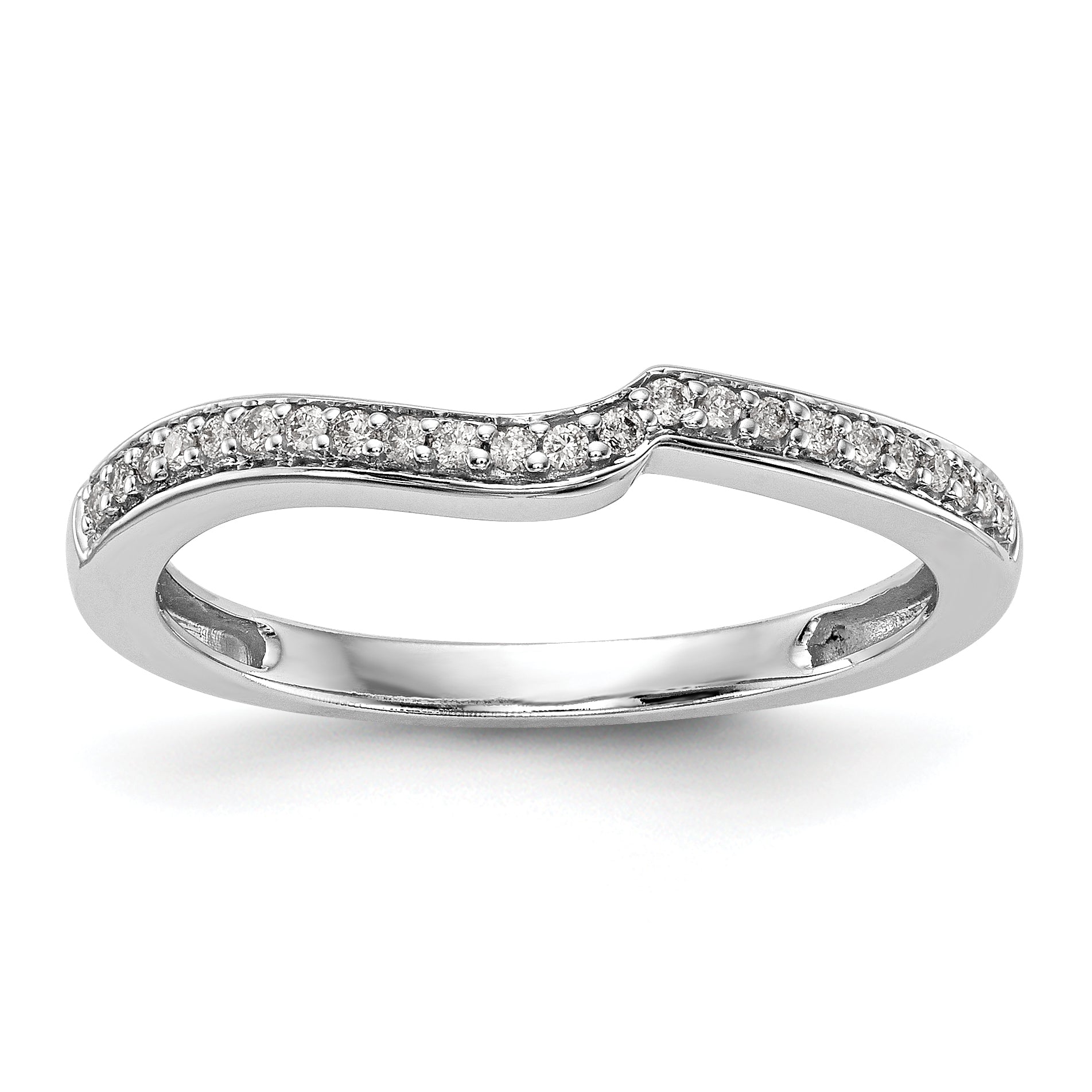10k White Gold 1/10 carat Lab Grown Diamond VS/SI Complete Wedding Band Main image