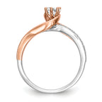 10k Two-Tone Rose and White Gold 3/8 carat Lab Grown Diamond VS/SI Complete By-Pass Engagement Ring