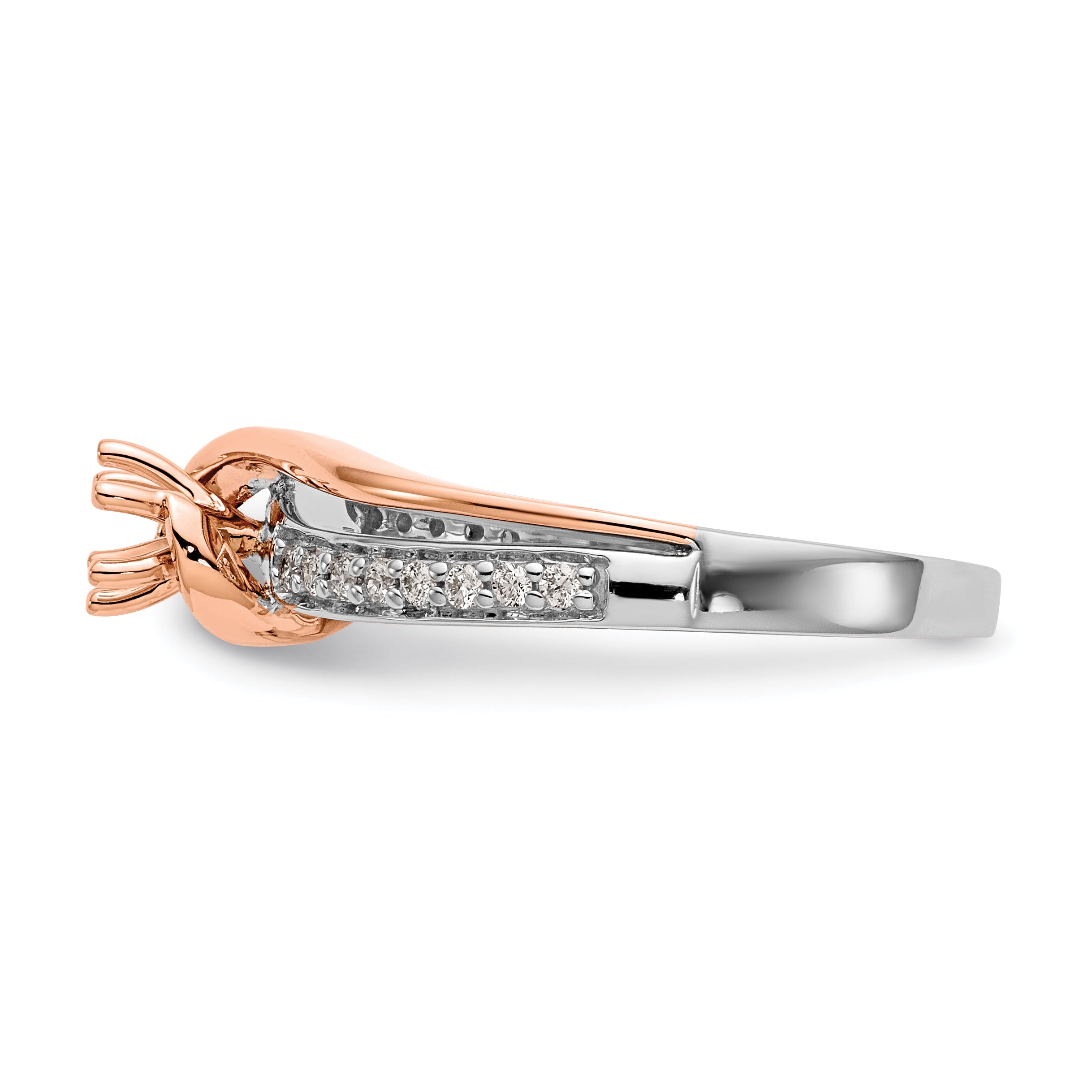 10k Two-Tone Rose and White Gold 3/8 carat Lab Grown Diamond VS/SI Complete By-Pass Engagement Ring