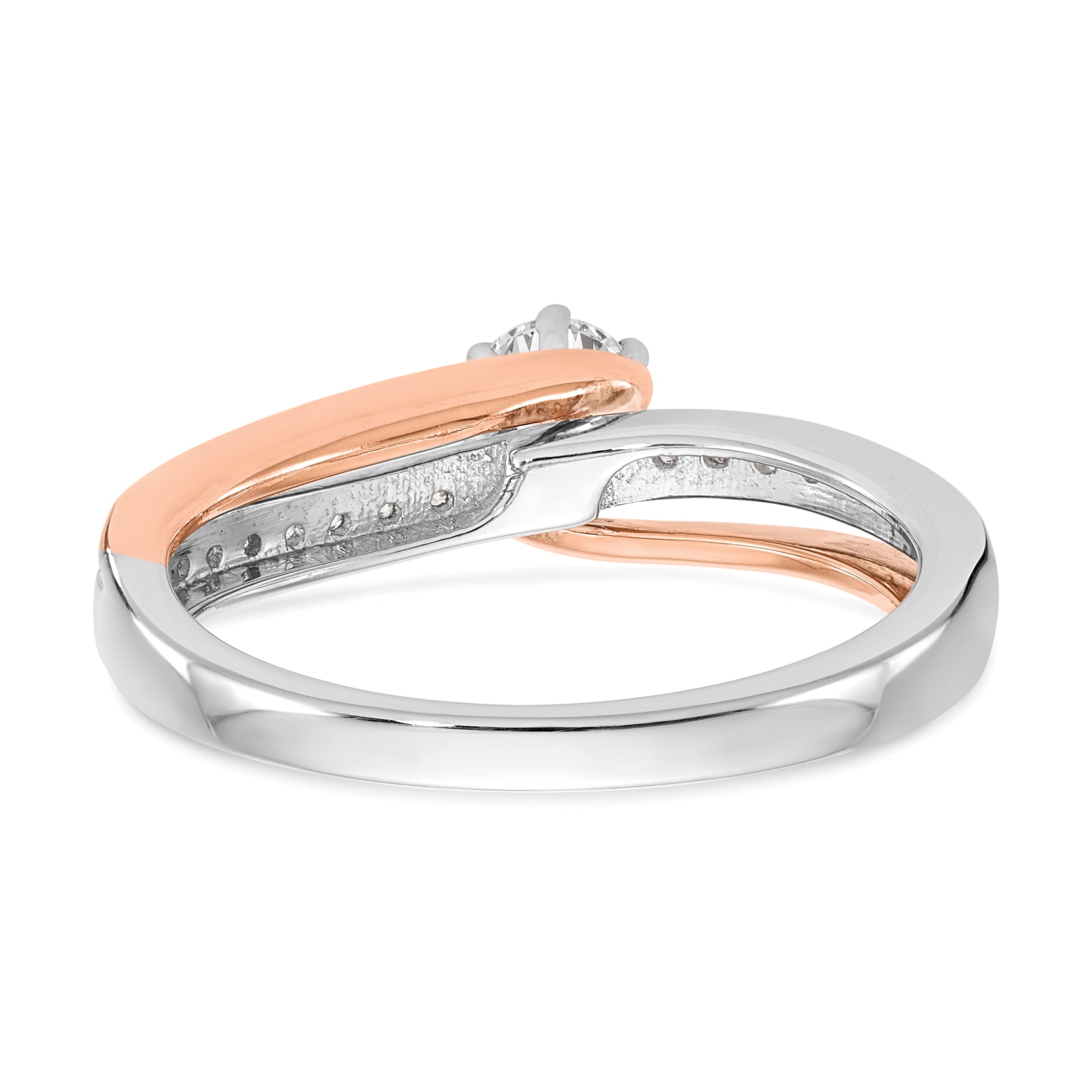 10k Two-Tone Rose and White Gold 3/8 carat Lab Grown Diamond VS/SI Complete By-Pass Engagement Ring