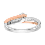 10k Two-Tone Rose and White Gold 3/8 carat Lab Grown Diamond VS/SI Complete By-Pass Engagement Ring
