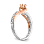 10k Two-Tone Rose and White Gold 3/8 carat Lab Grown Diamond VS/SI Complete By-Pass Engagement Ring