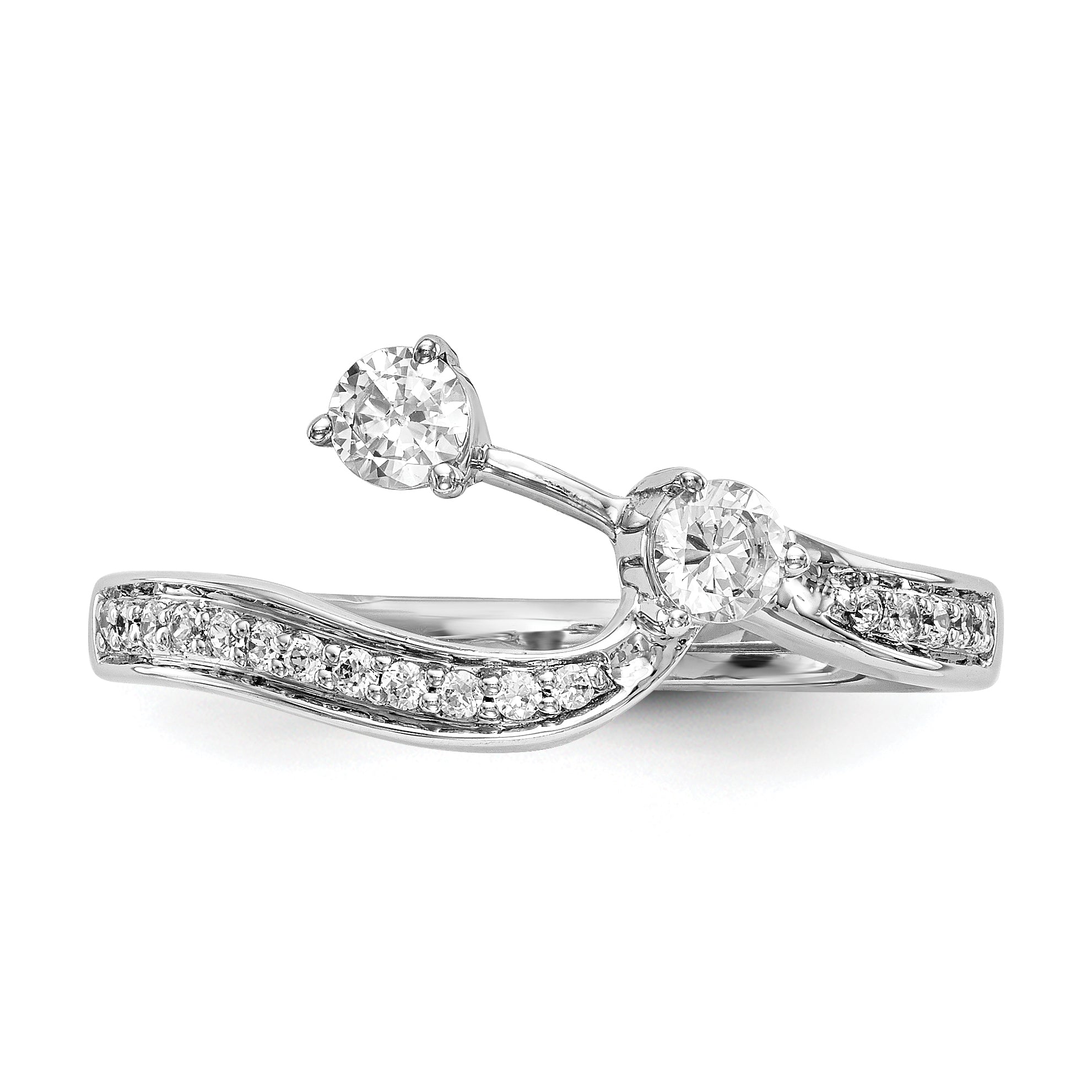 14k White Gold 1/3 carat Lab Grown Diamond VS/SI Complete Contoured Wedding Band
