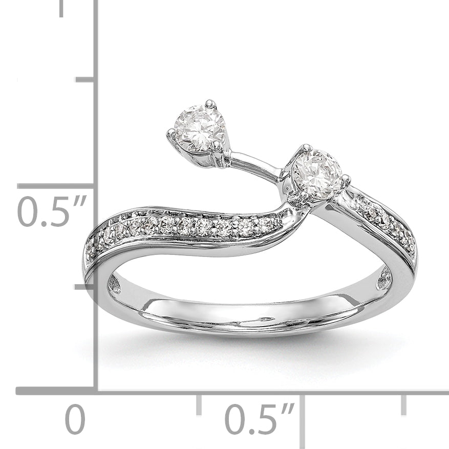 14k White Gold 1/3 carat Lab Grown Diamond VS/SI Complete Contoured Wedding Band