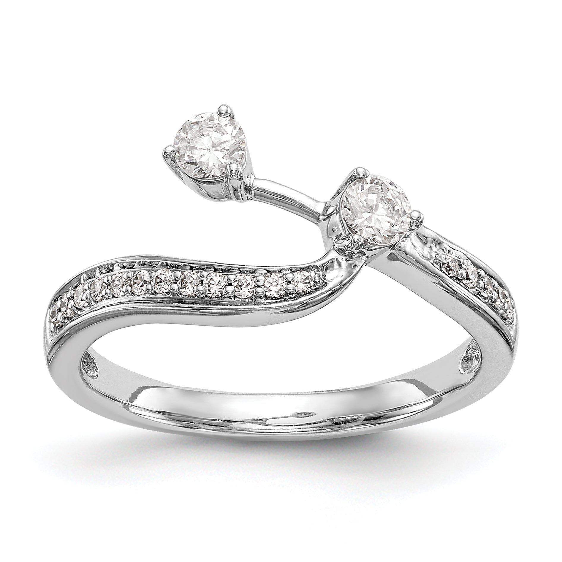 14k White Gold 1/3 carat Lab Grown Diamond VS/SI Complete Contoured Wedding Band
